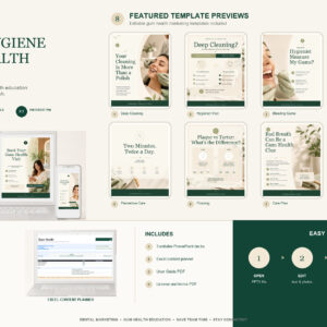 Three editable dental hygiene social media template sizes with the 20-topic ClinicFeeds campaign kit.